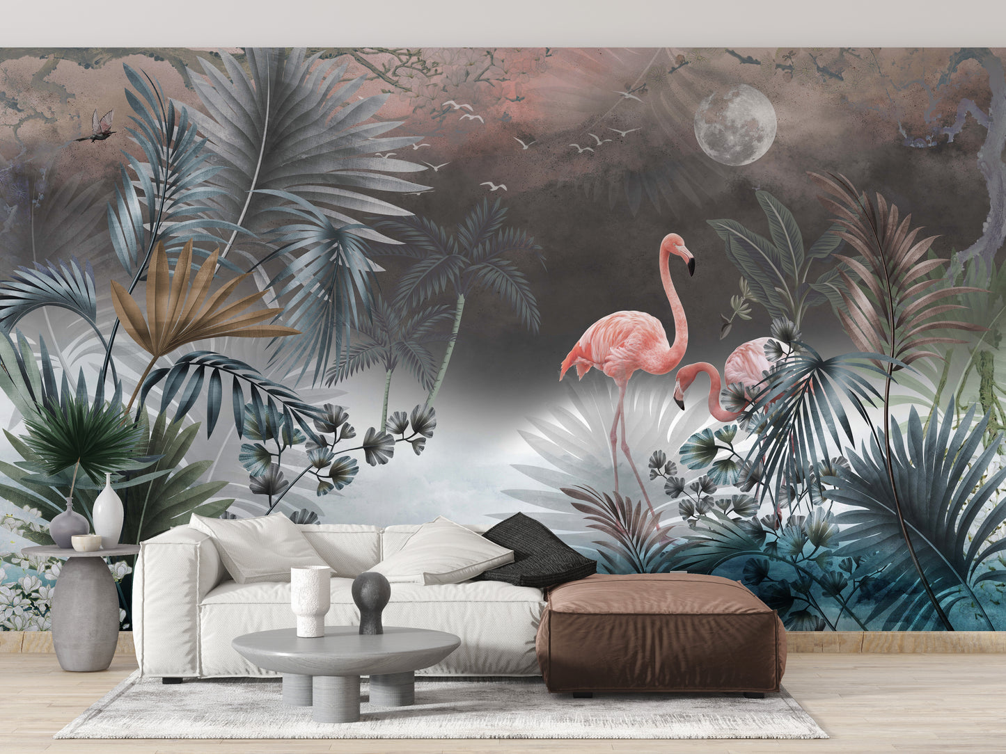 Exotic monstera design mural