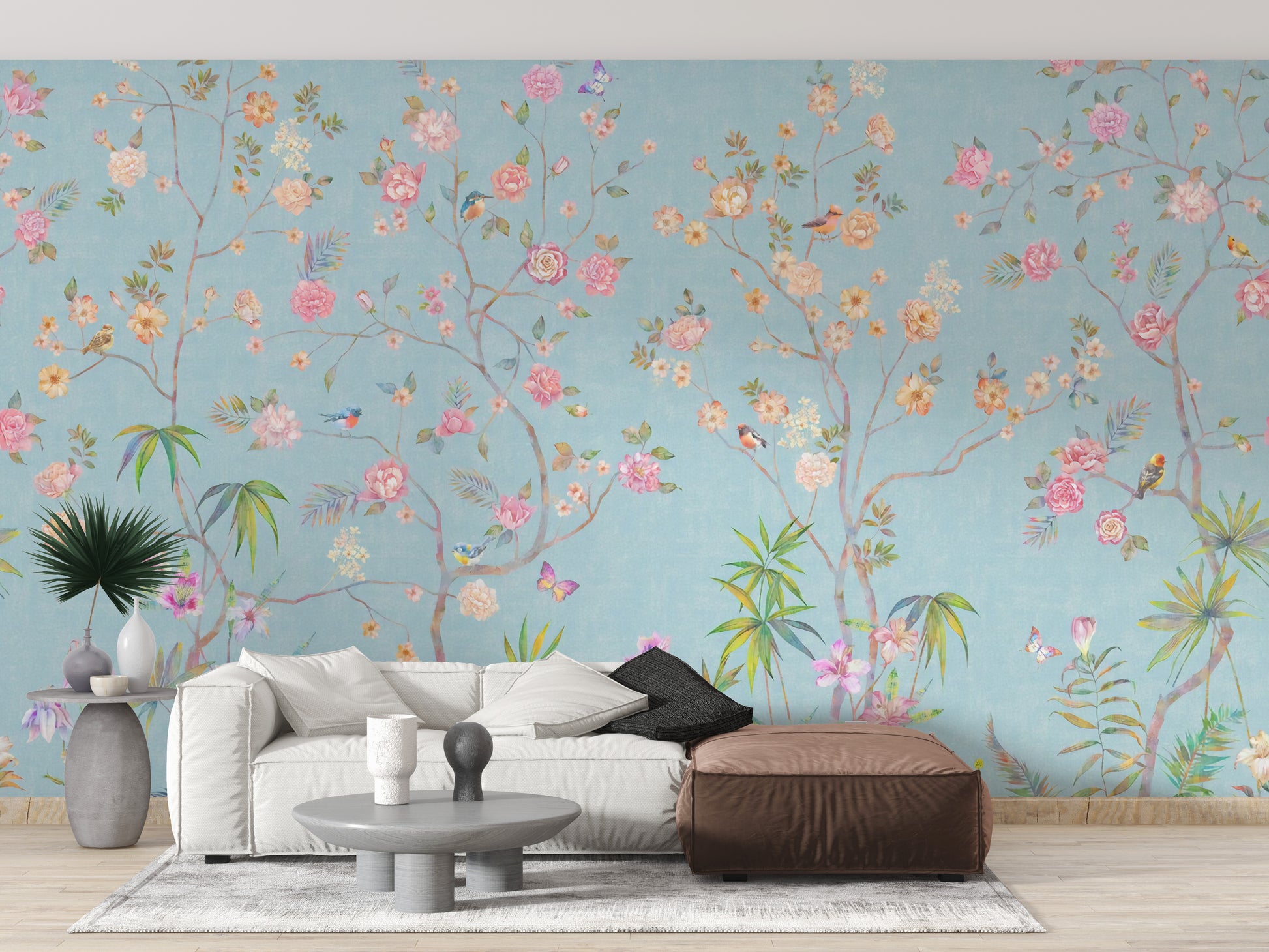 Blue chinoiserie elegance mural for walls
