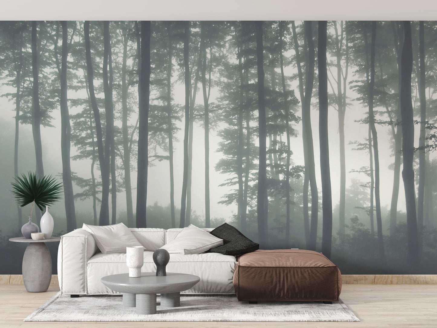 Lush green forest wallpaper mural for homes
