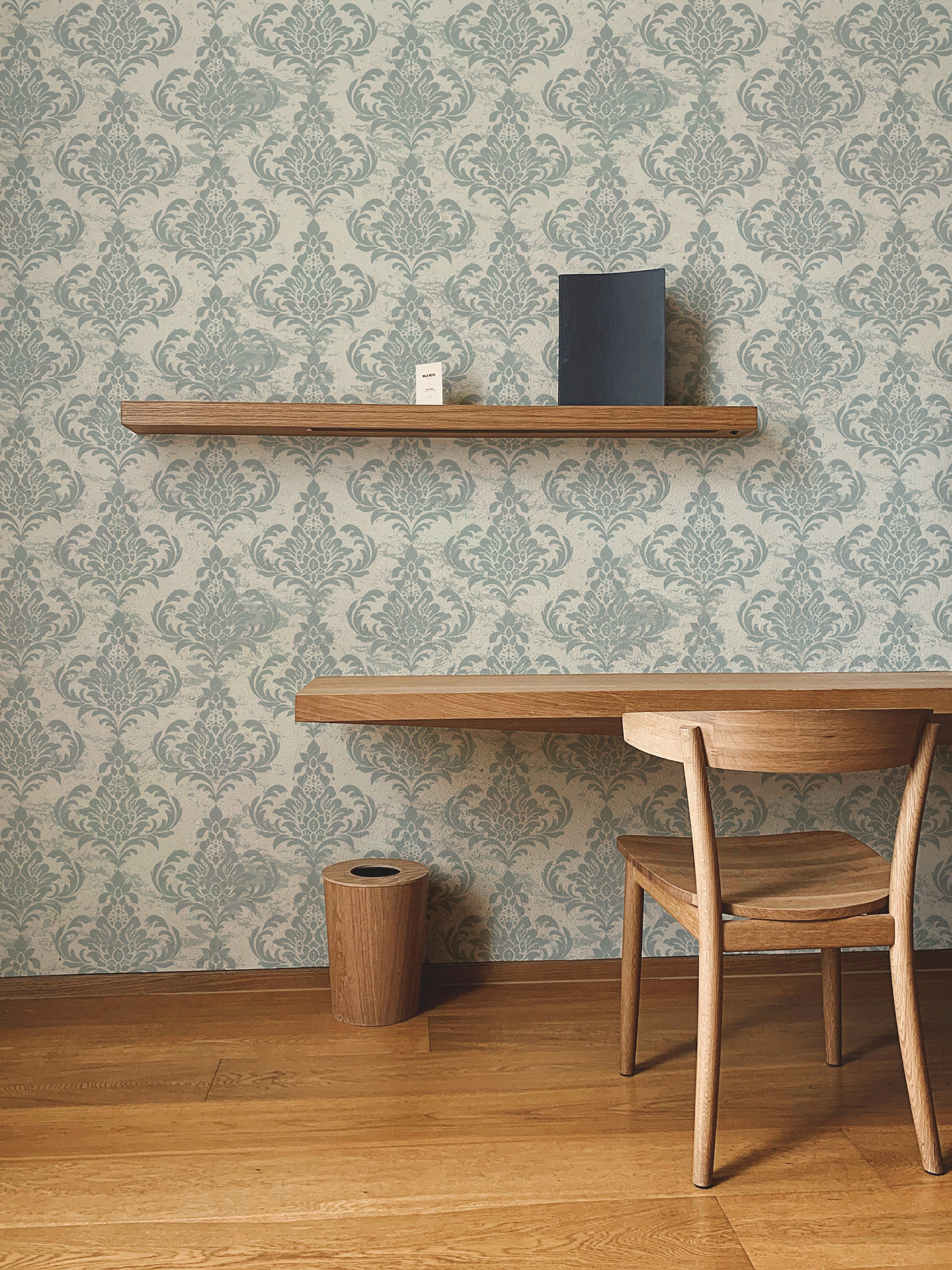 Beautiful old-fashioned wallpaper with damask style