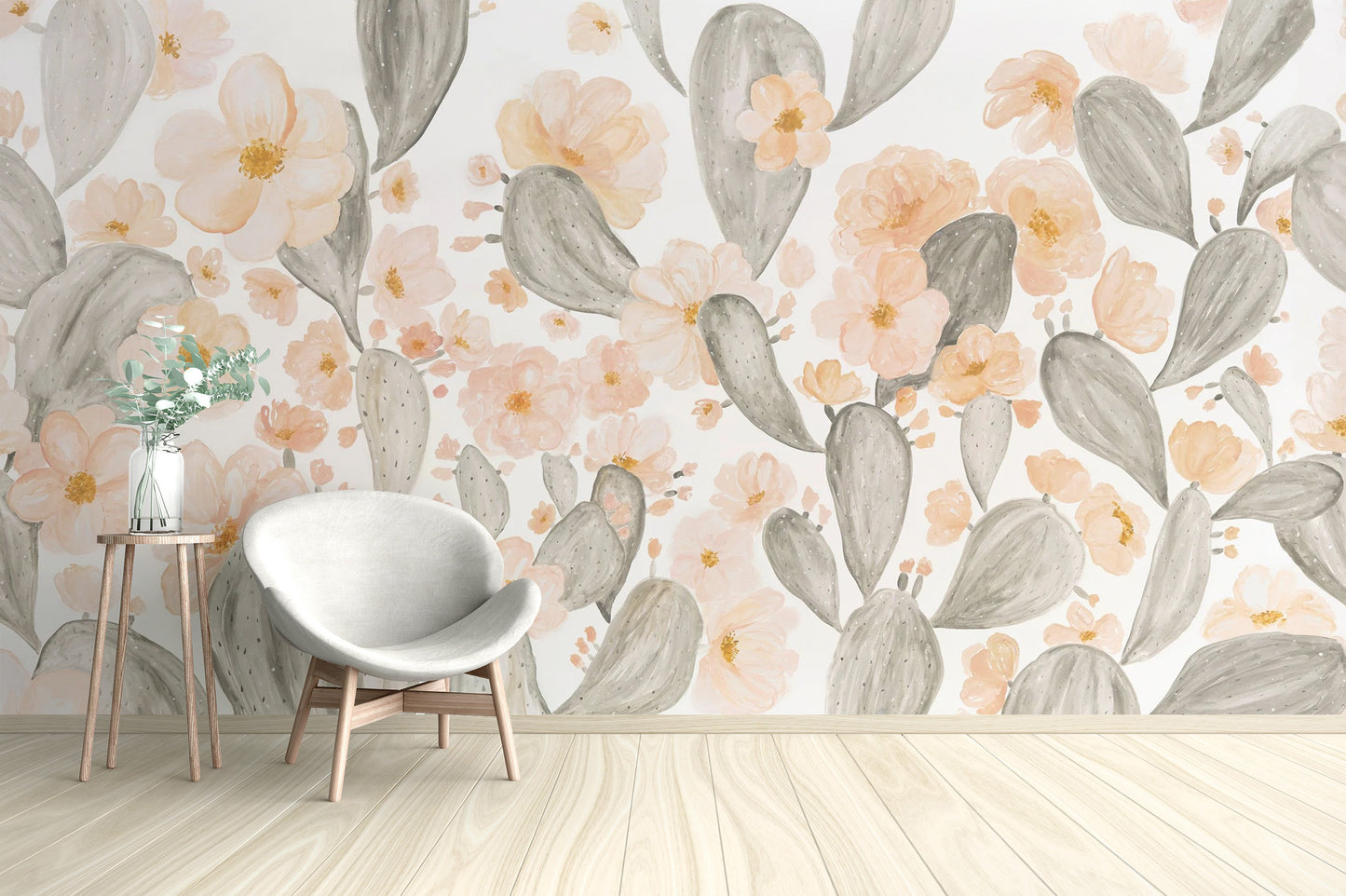 Pink Cactus Flower Wallpaper Mural