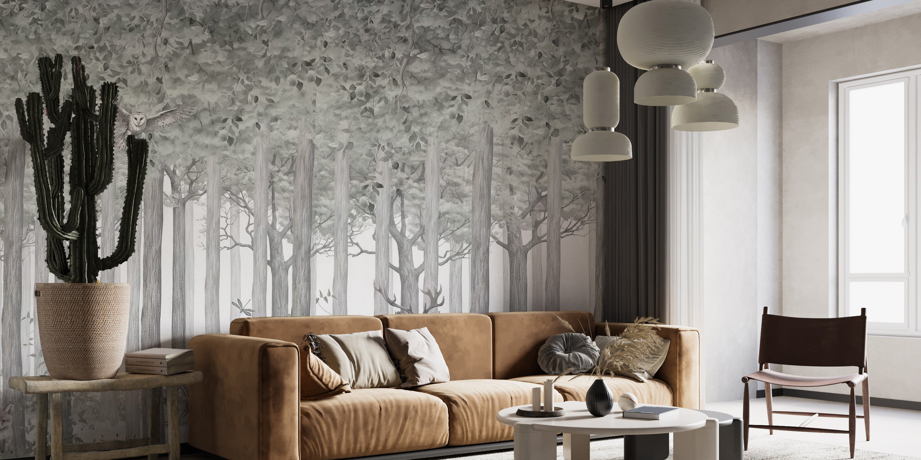 Woodland Deer Scene Wallpaper Mural for a serene look