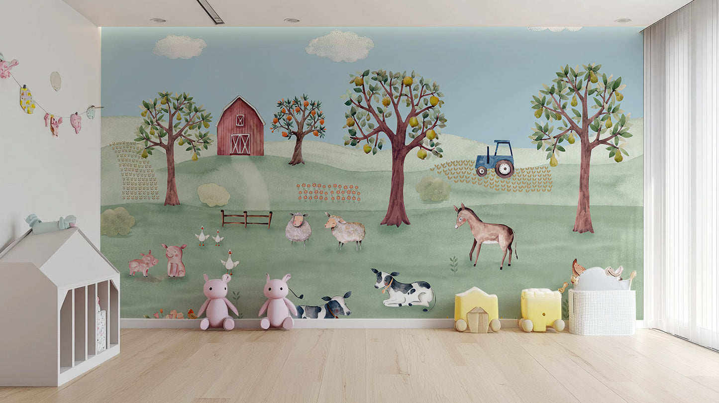 Rustic Farmyard Wall Mural