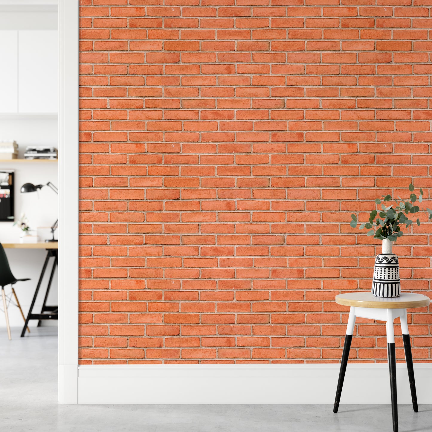 Red Color Brick Background Texture Self Adhesive Wallpaper