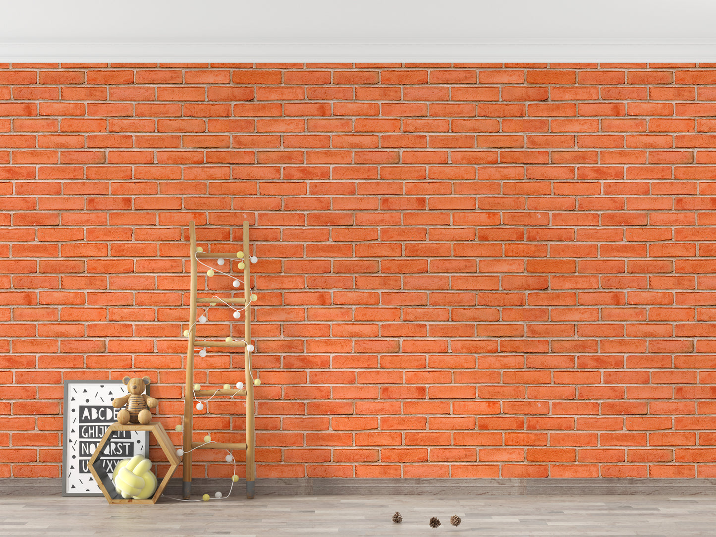 Red Color Brick Background Texture Self Adhesive Wallpaper