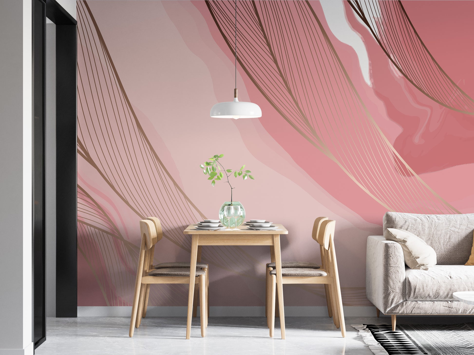 Elegant marble mural for lavish decor
