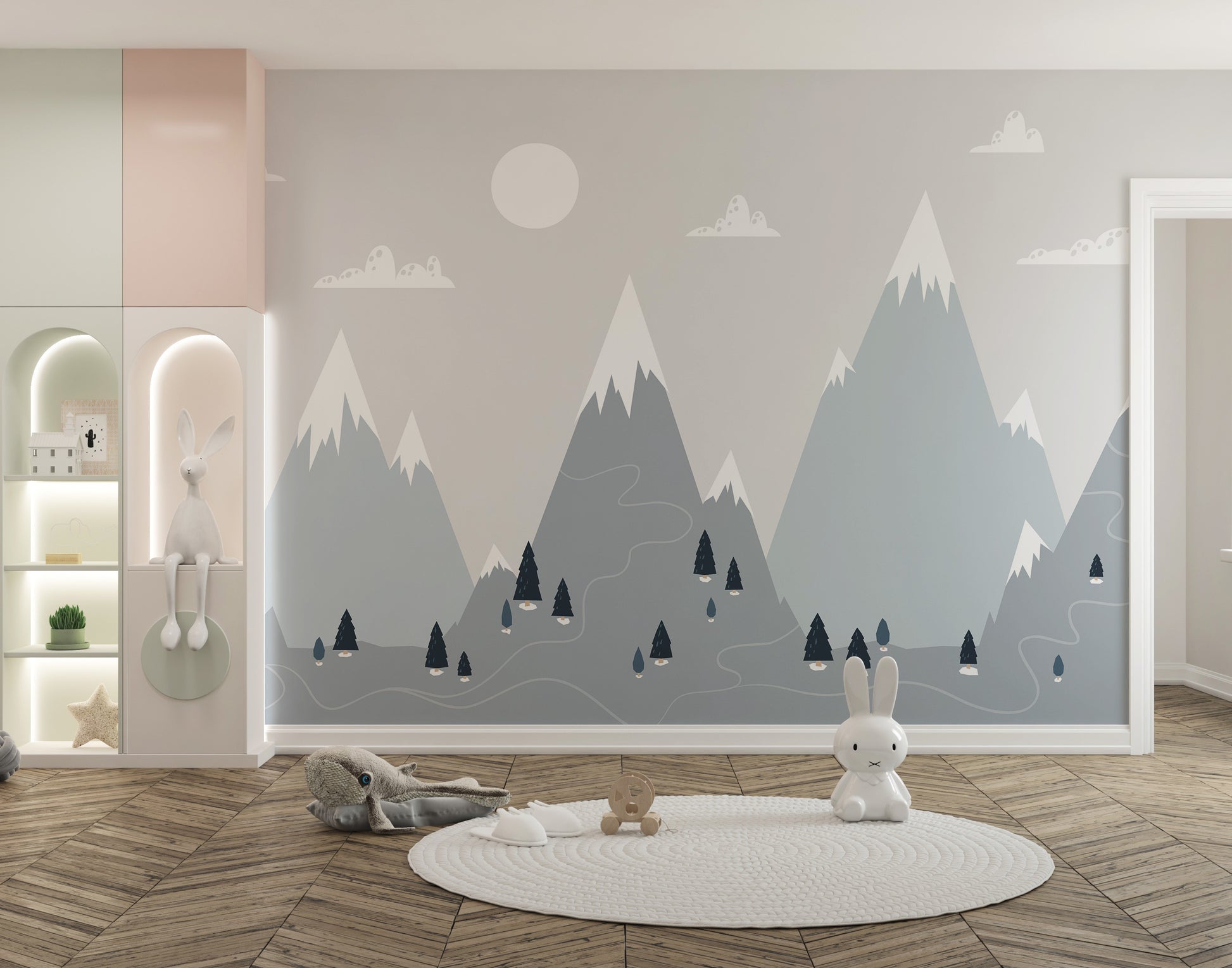 Alpine charm modern Scandinavian wallpaper
