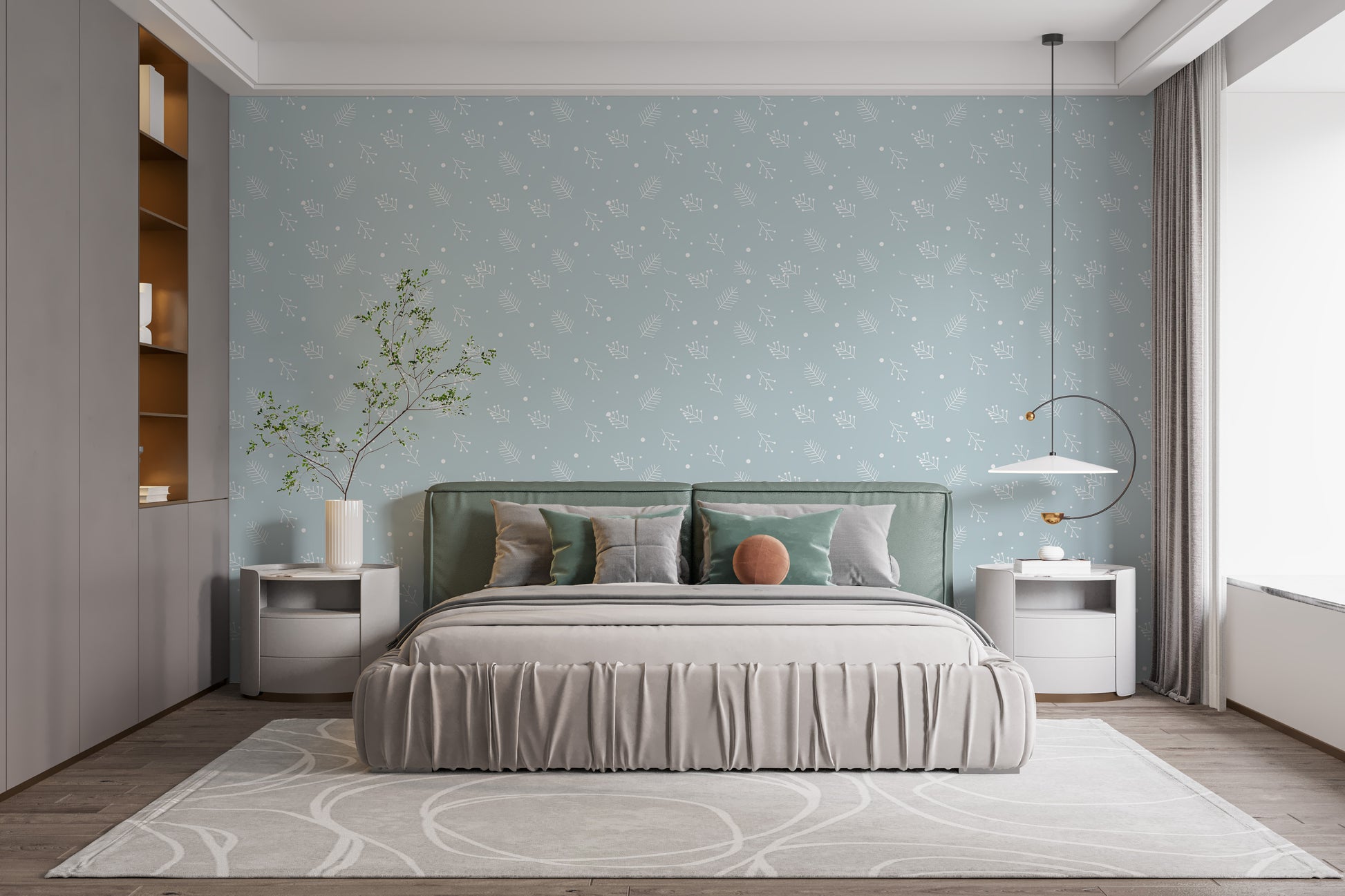 Serene spruce wallpaper adds festive charm
