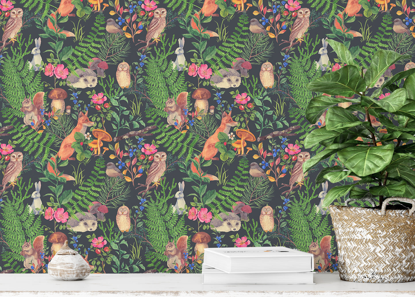 Whimsical forest animal design for nature-inspired walls