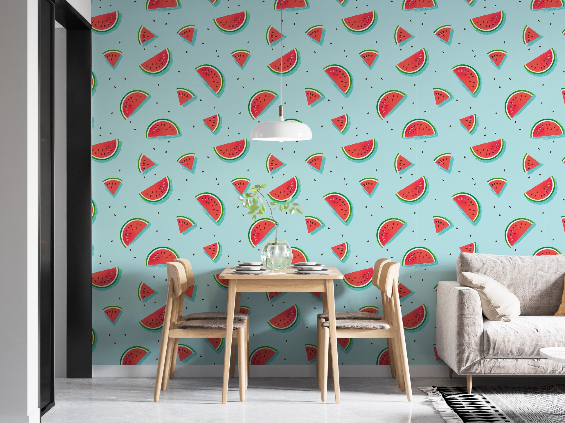 Watermelon fruit wallpaper with fresh charm
