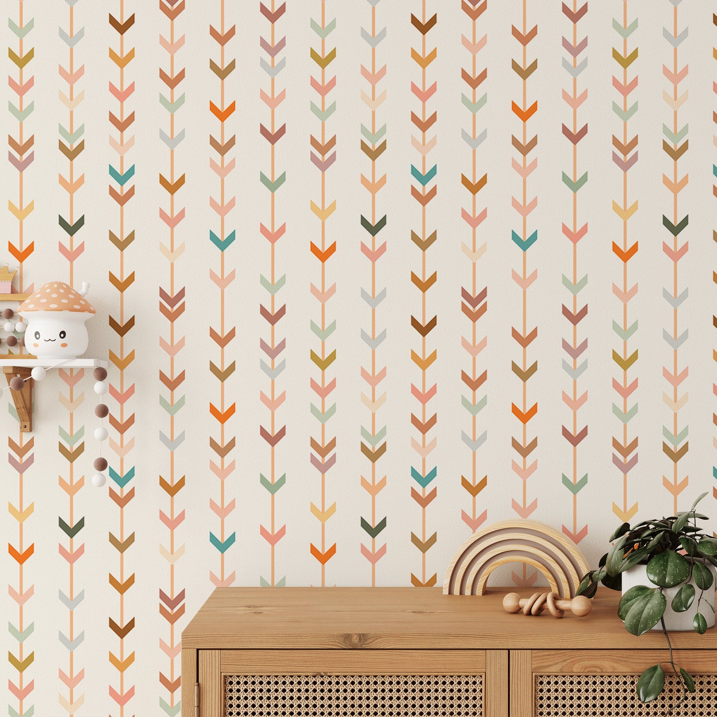 Colorful Line Elements Geometric Wallpaper