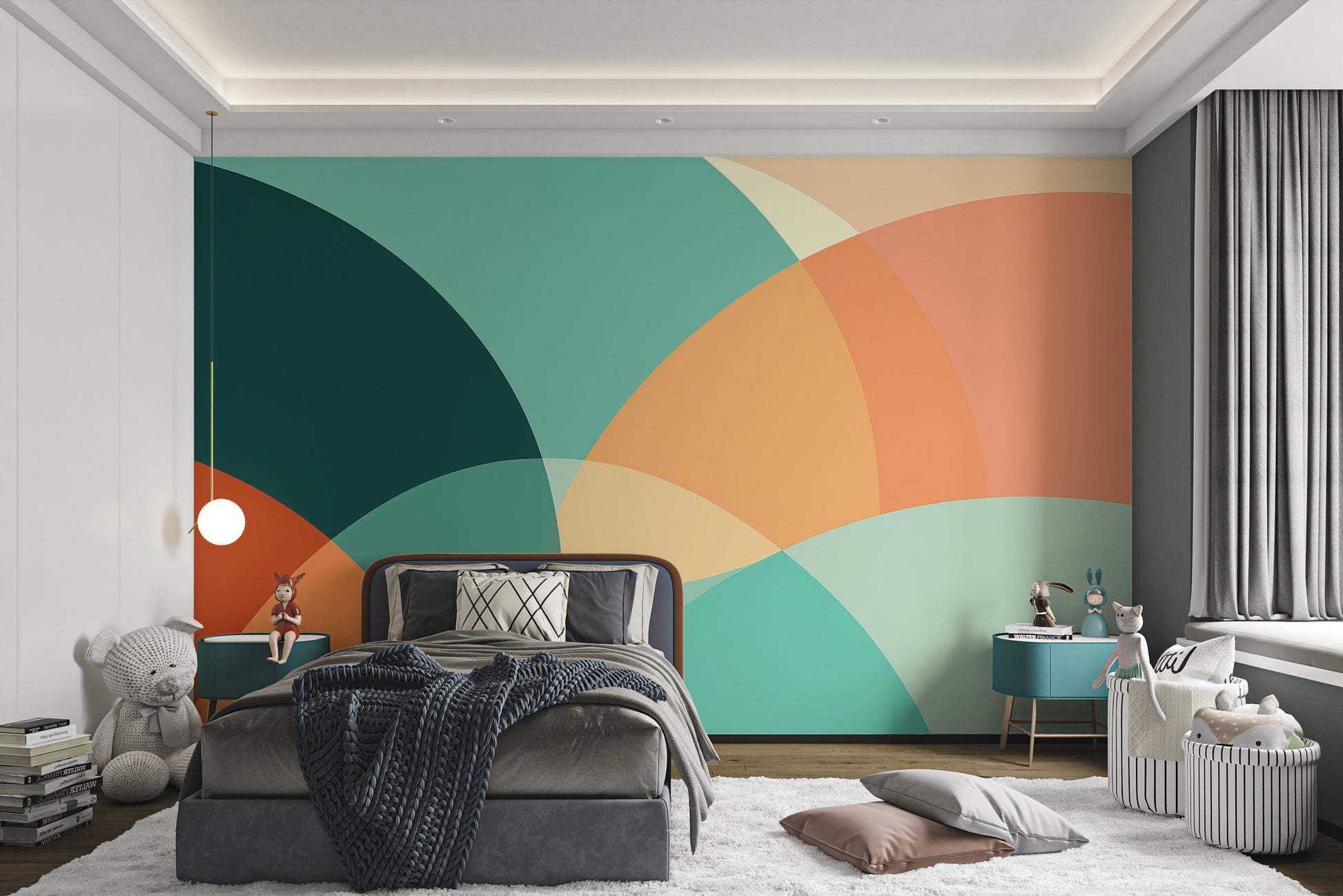 Contemporary colorful geometric decor
