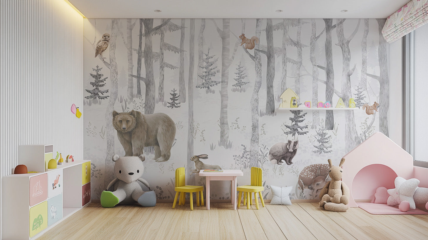 Winter Wildlife Wallpaper Mural for a peaceful vibe