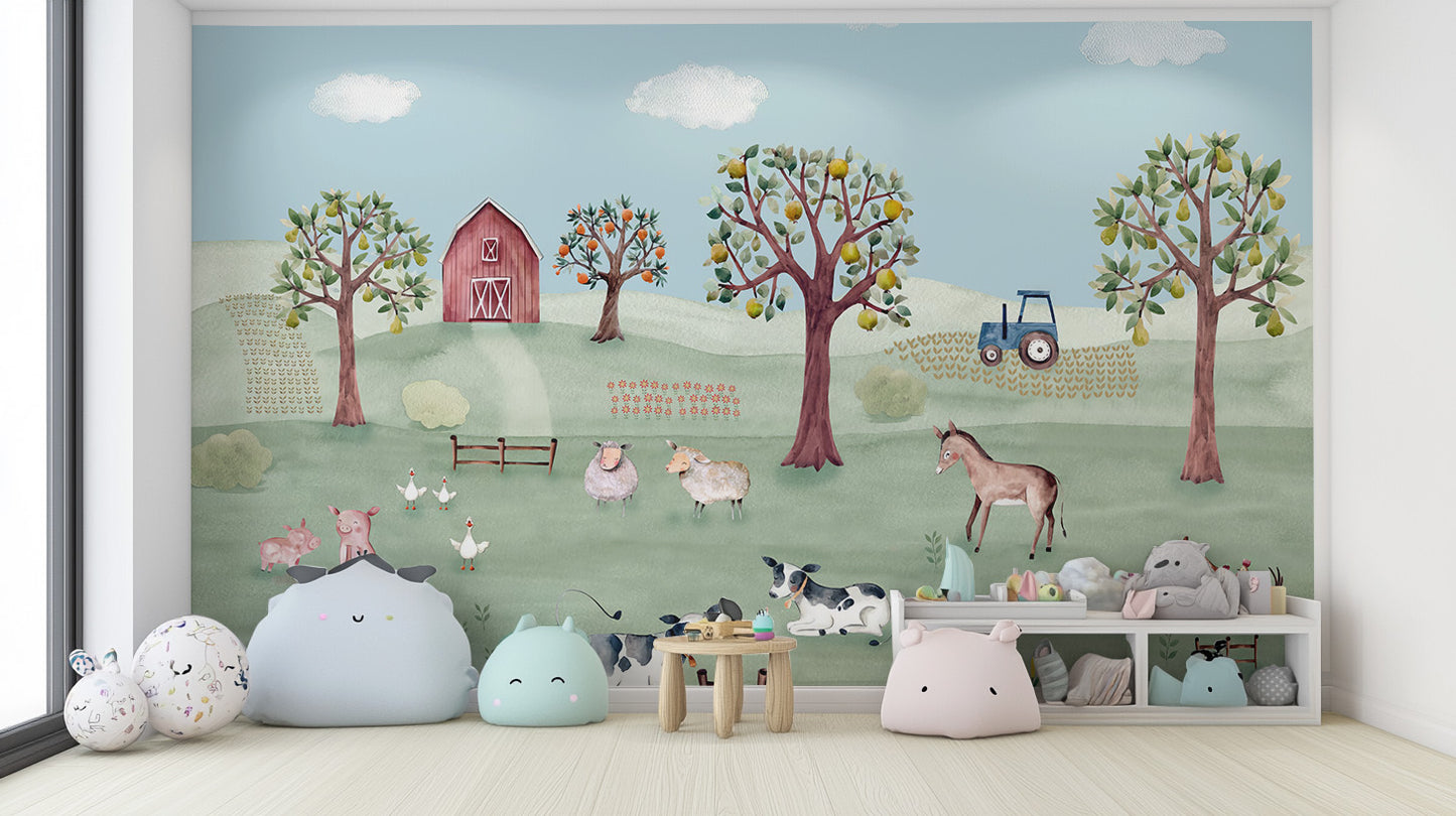 Rustic Farmyard Wall Mural