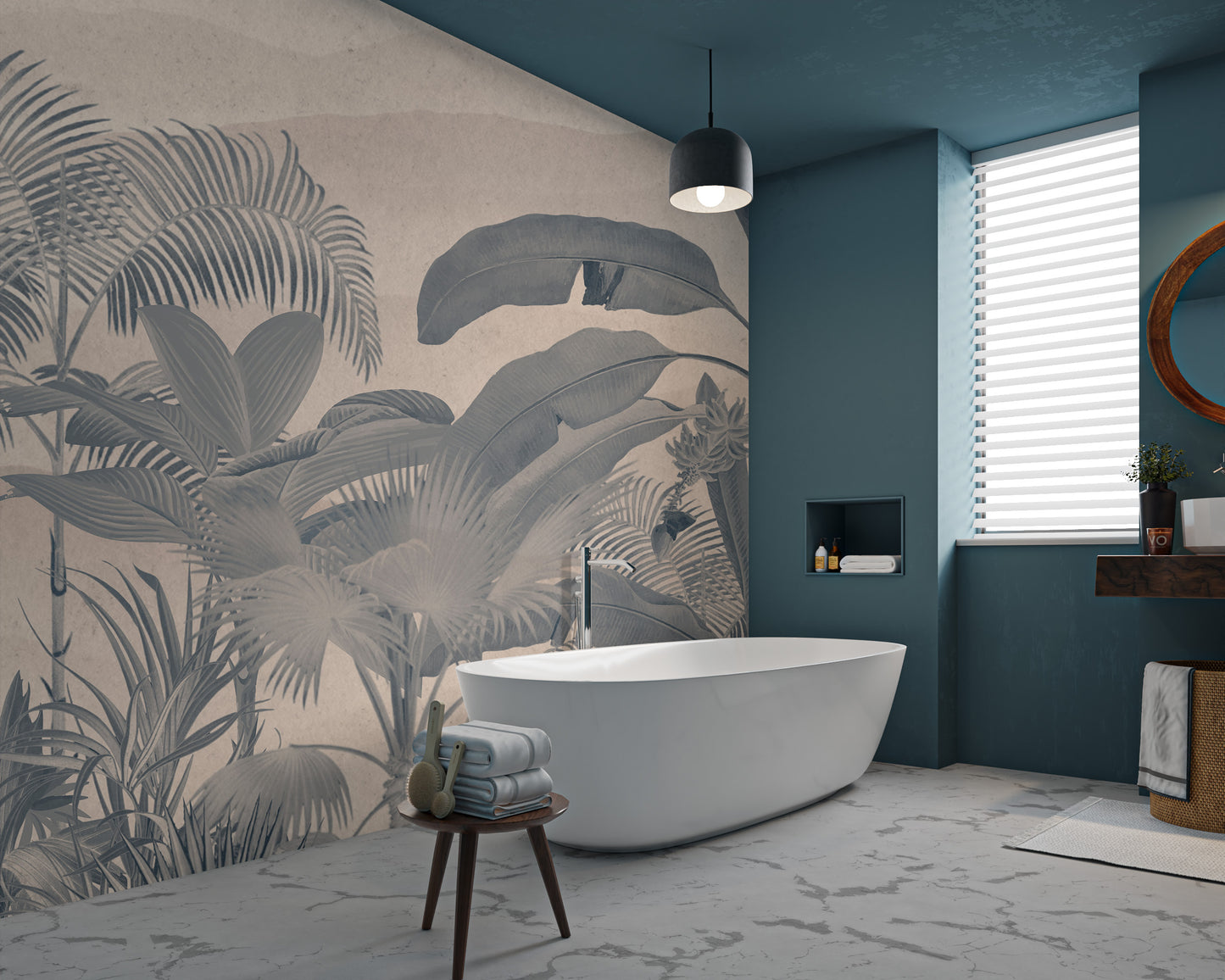 Brown Tropical Jungle Wall Mural