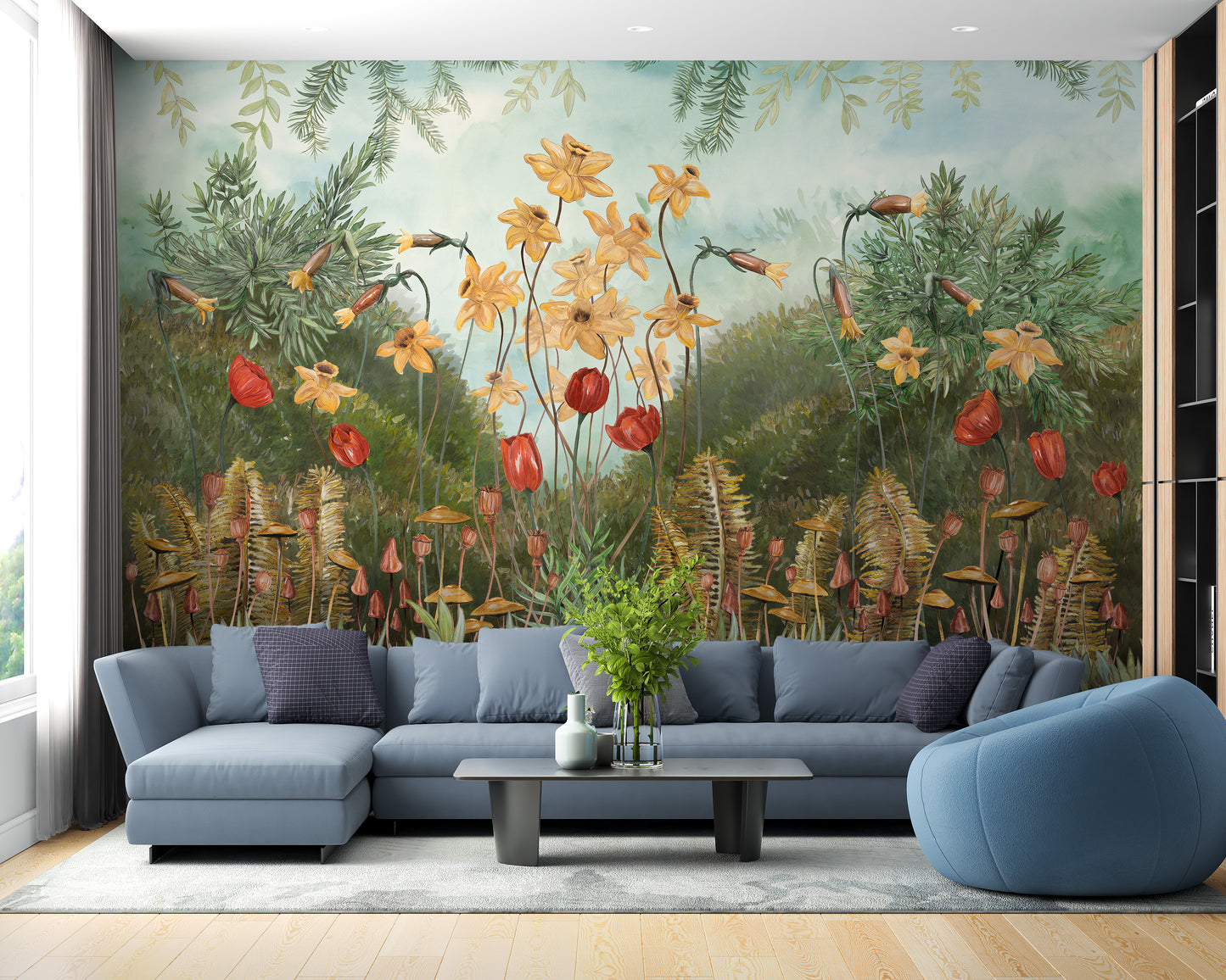 Watercolor Forest Wall Mural