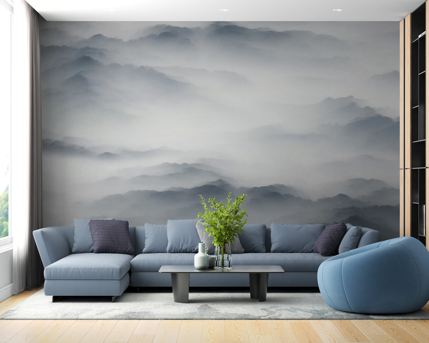 Misty mountain wallpaper for tranquil homes
