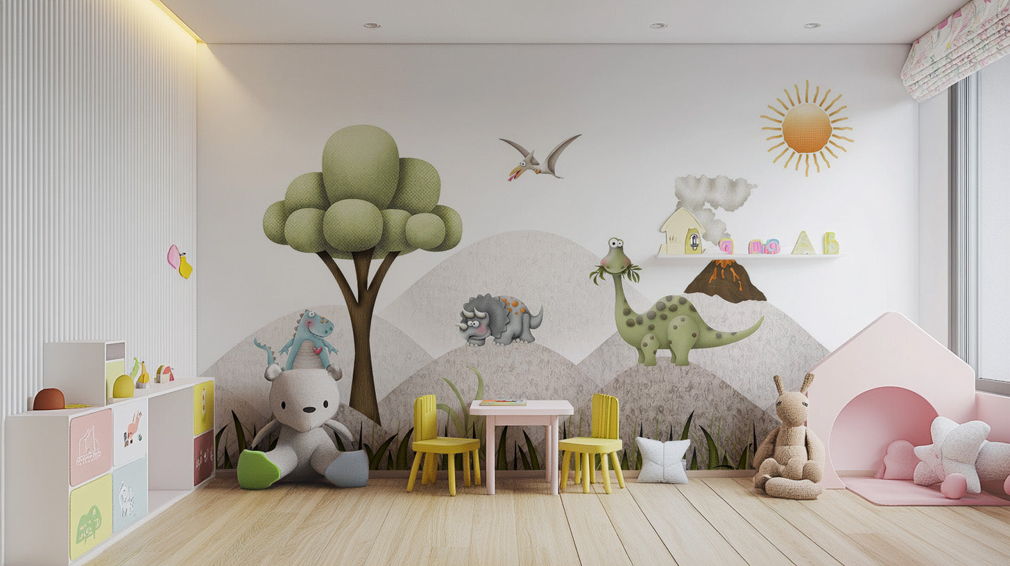 Baby Dinosaur Wall Mural for a fun, lively space