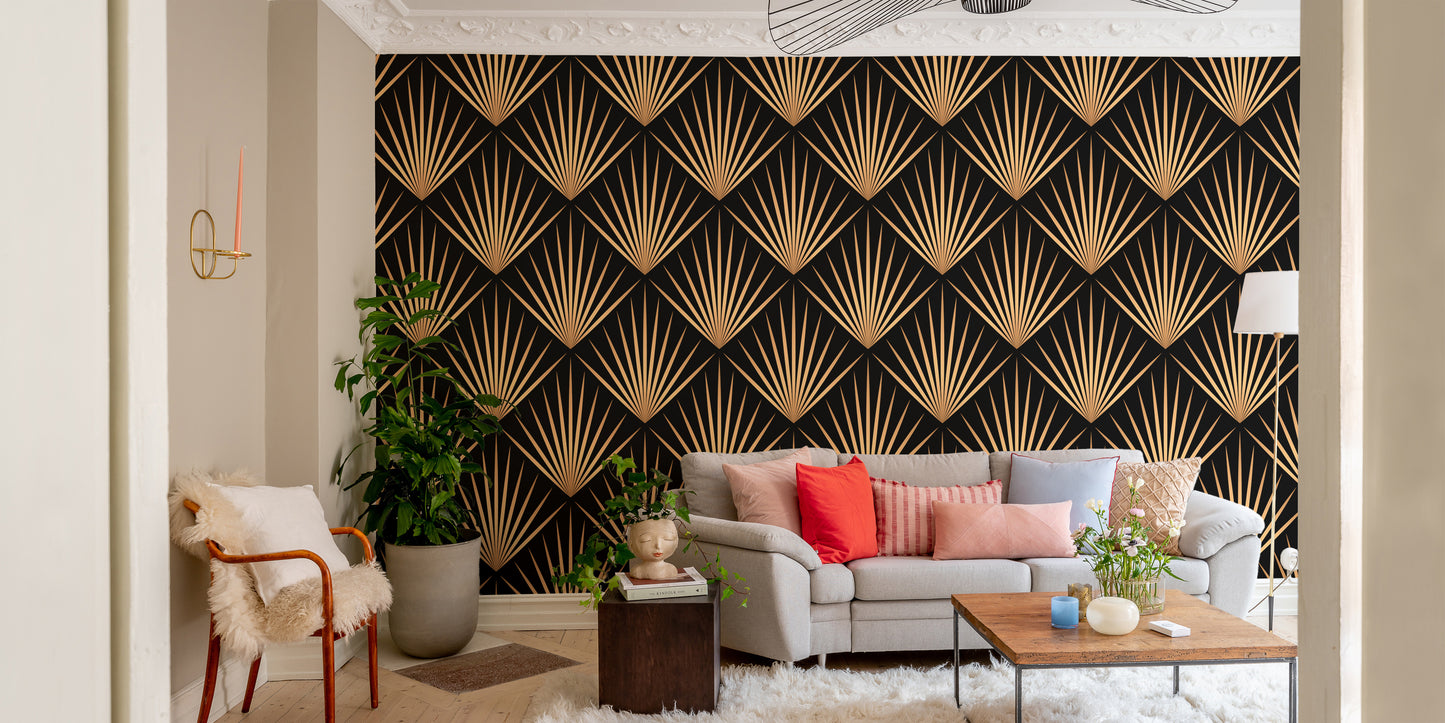 Geometric trellis Deco repeat design for walls.