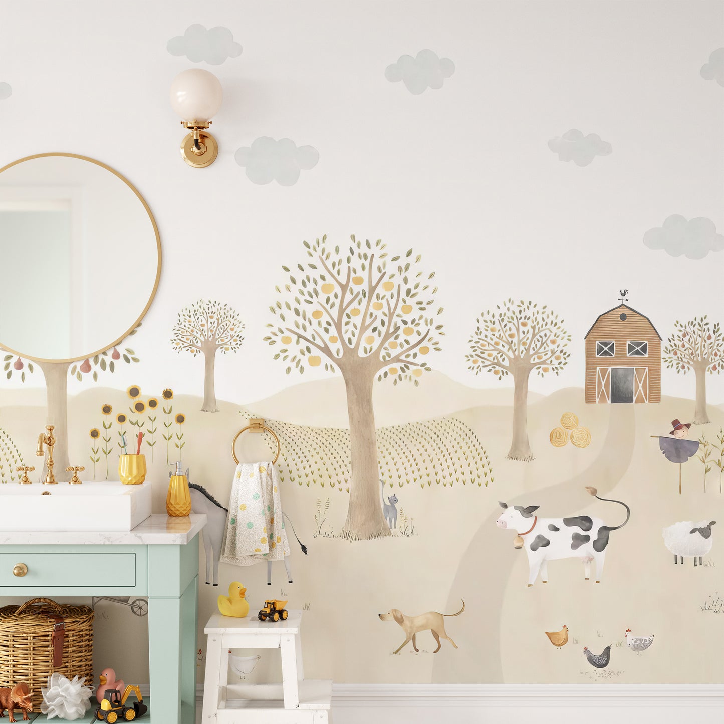 Farm Animals Adventure Wall Mural