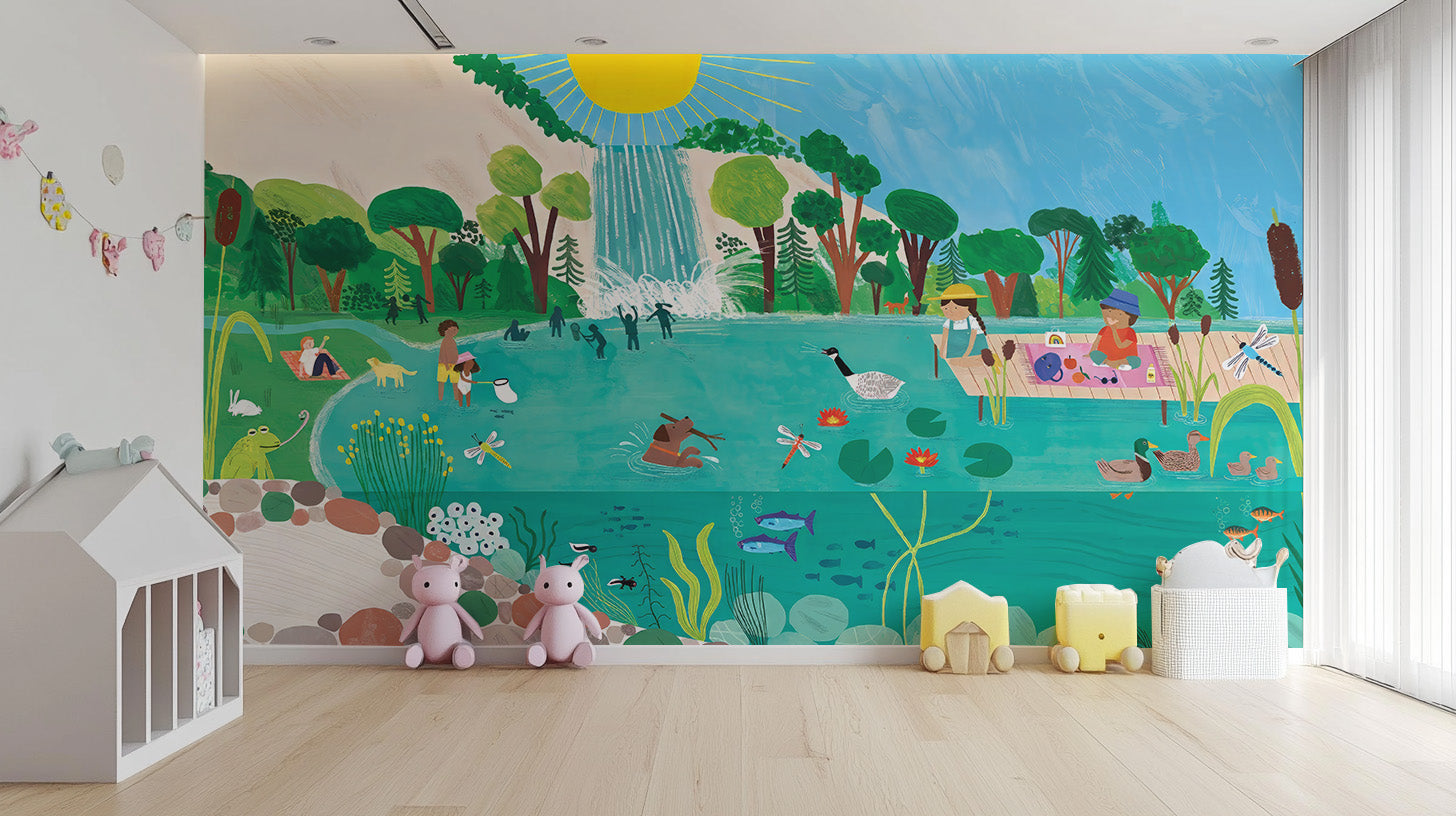 Sunny Picnic Kids Wall Mural for a bright look