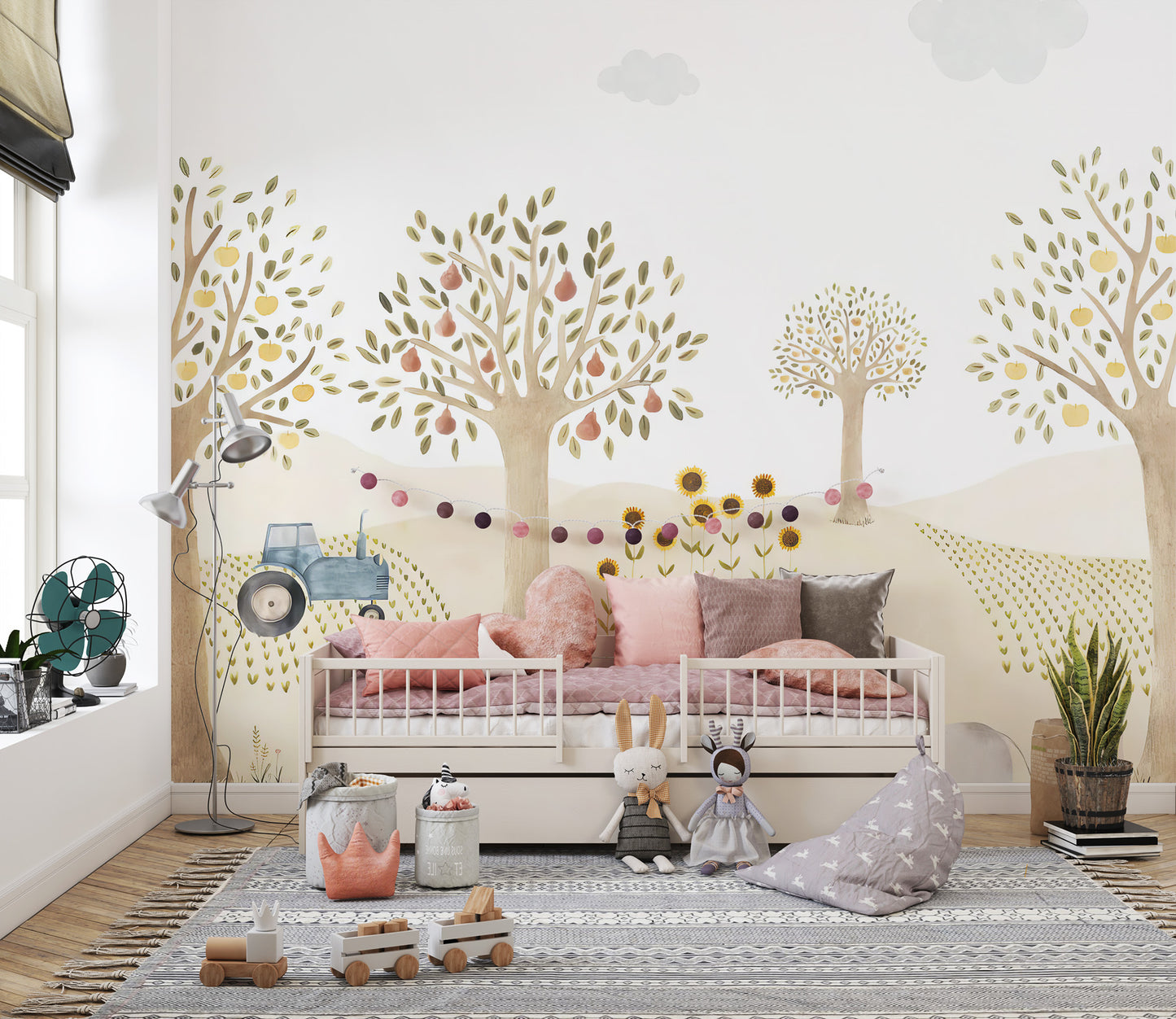 Removable farm animals wallpaper for walls and playrooms