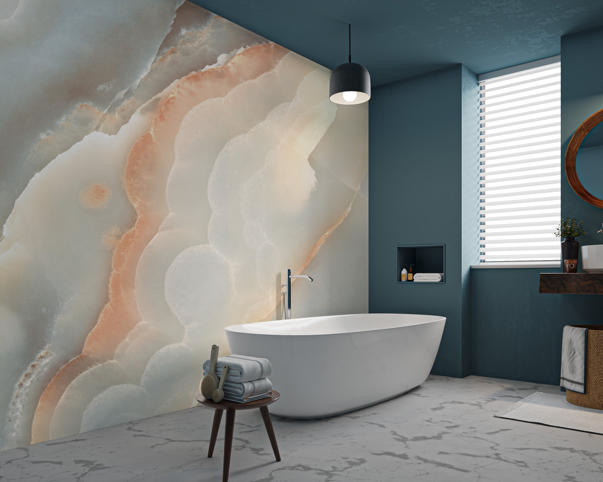 Soft aqua marble wallpaper with natural look