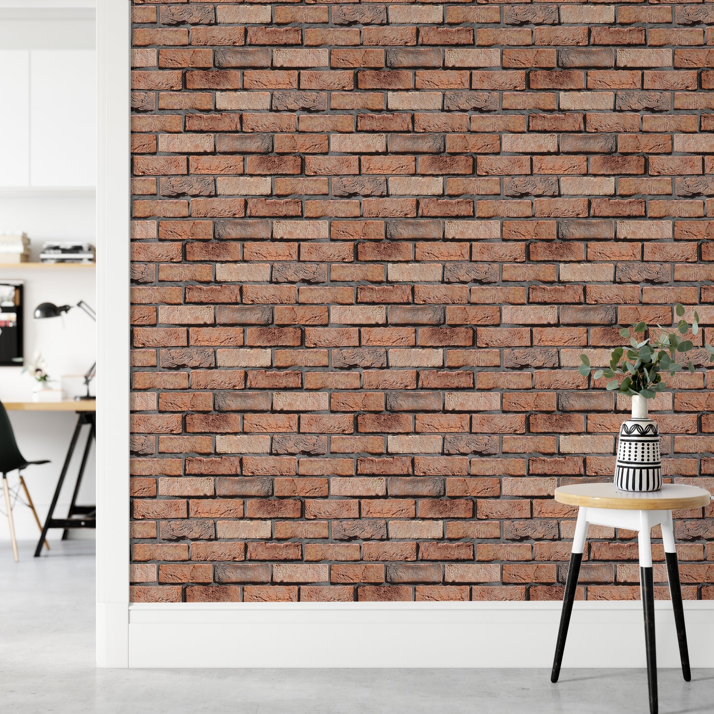 Old Red Brick Wall Rustic Texture Design Wallpaper