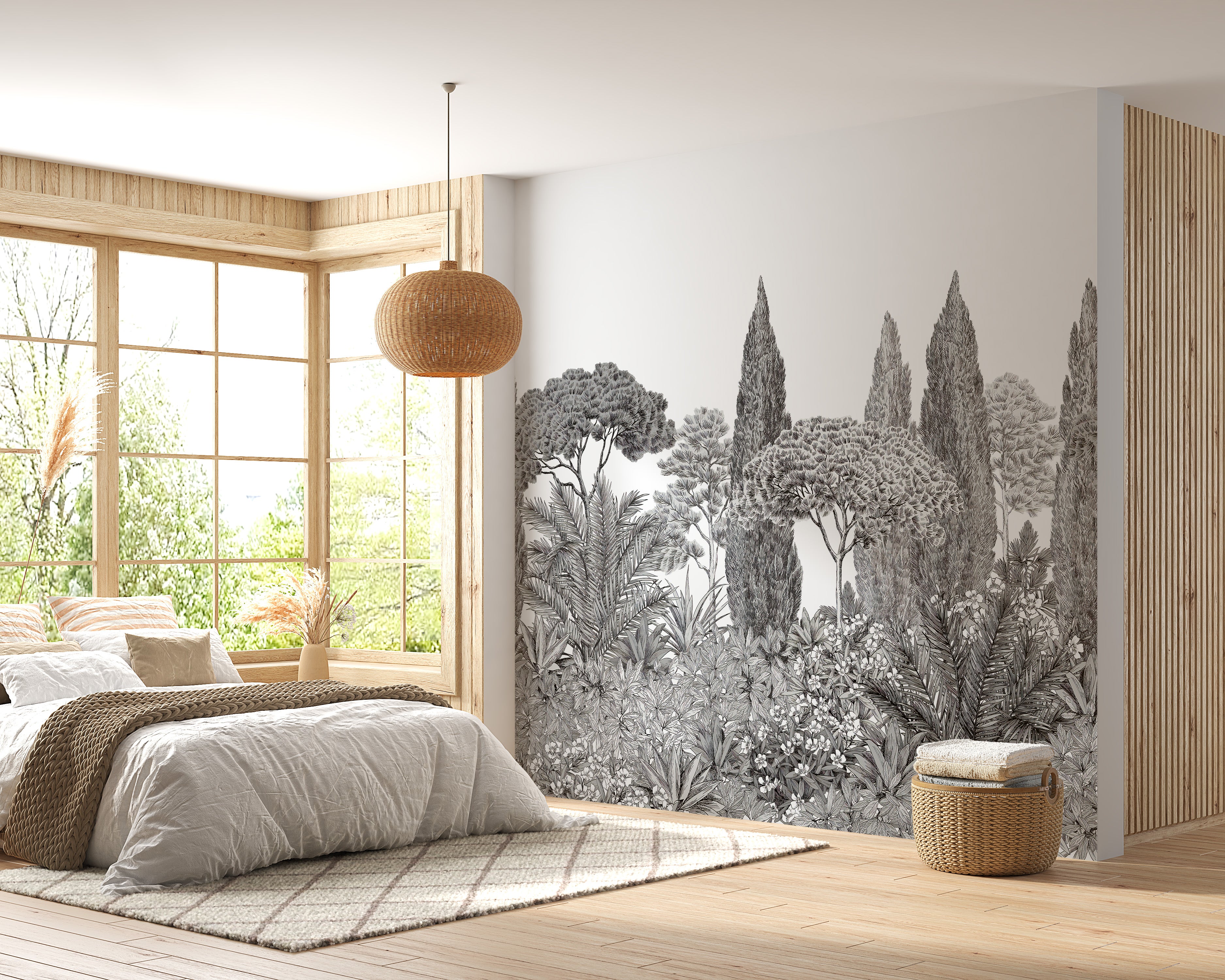 Tranquil grey deodar wallpaper for a serene look