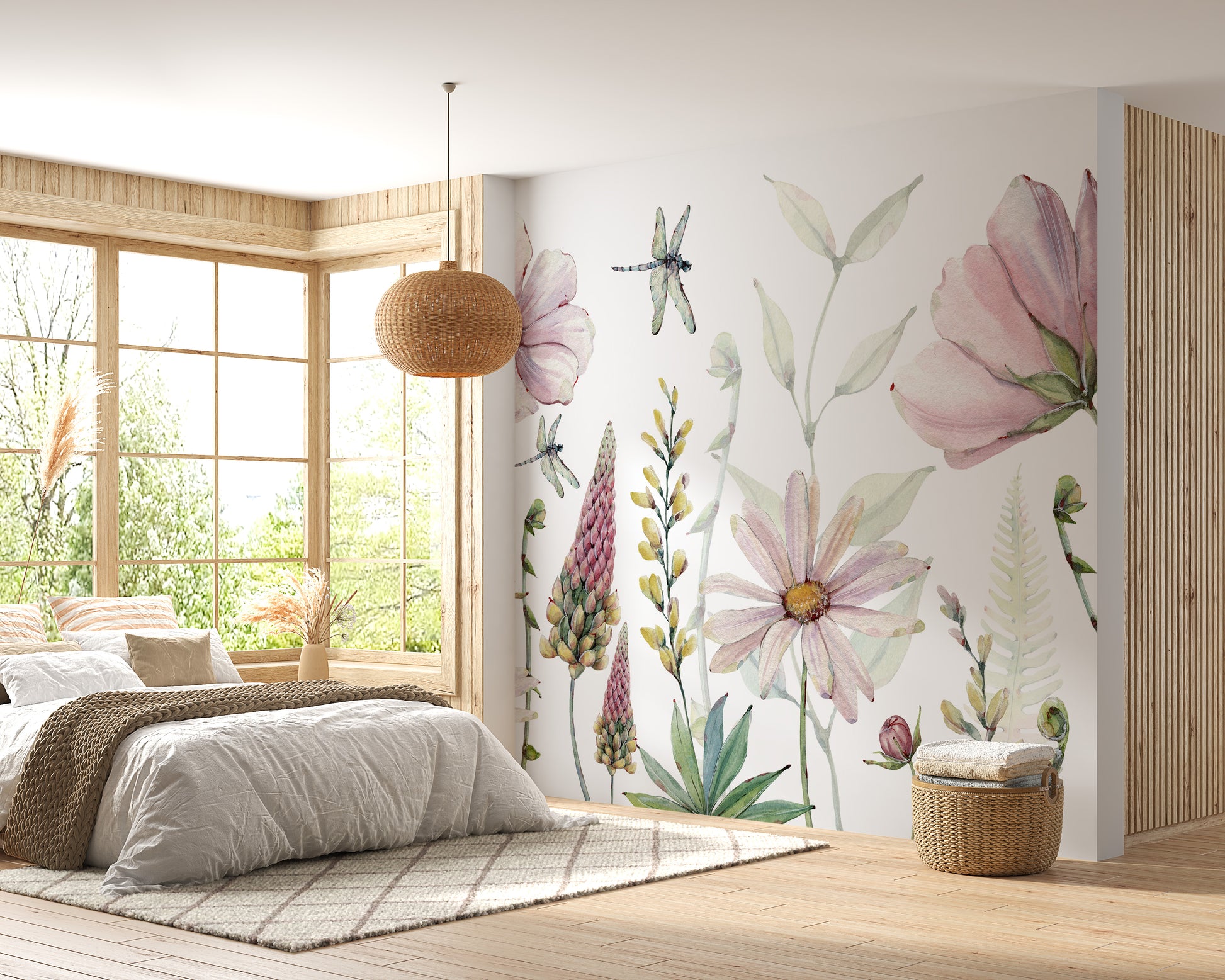 Stunning watercolor bloom design for wall décor.
