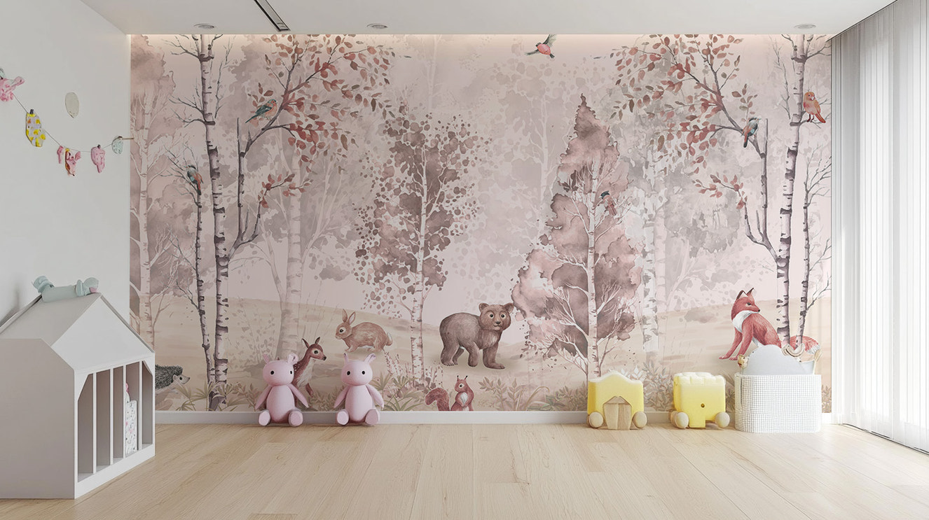 Forest Animals in Nature Wallpaper Mural