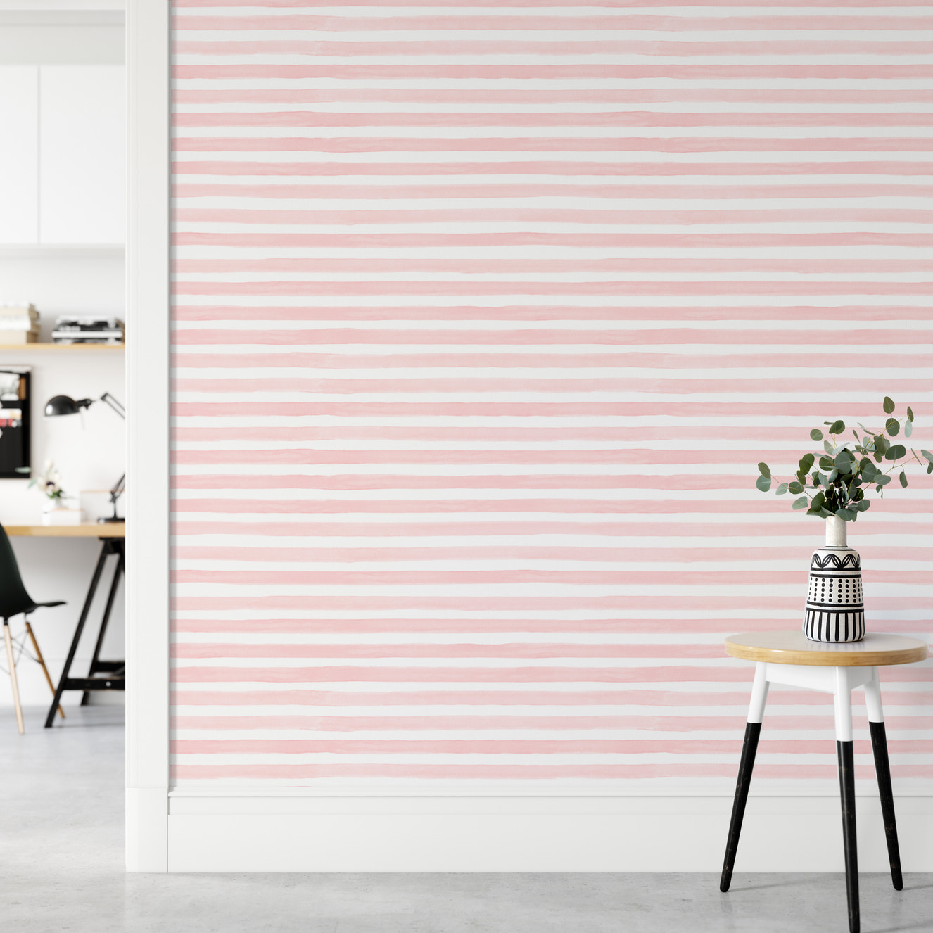 Pink Color Abstract Stripe Watercolor Wallpaper