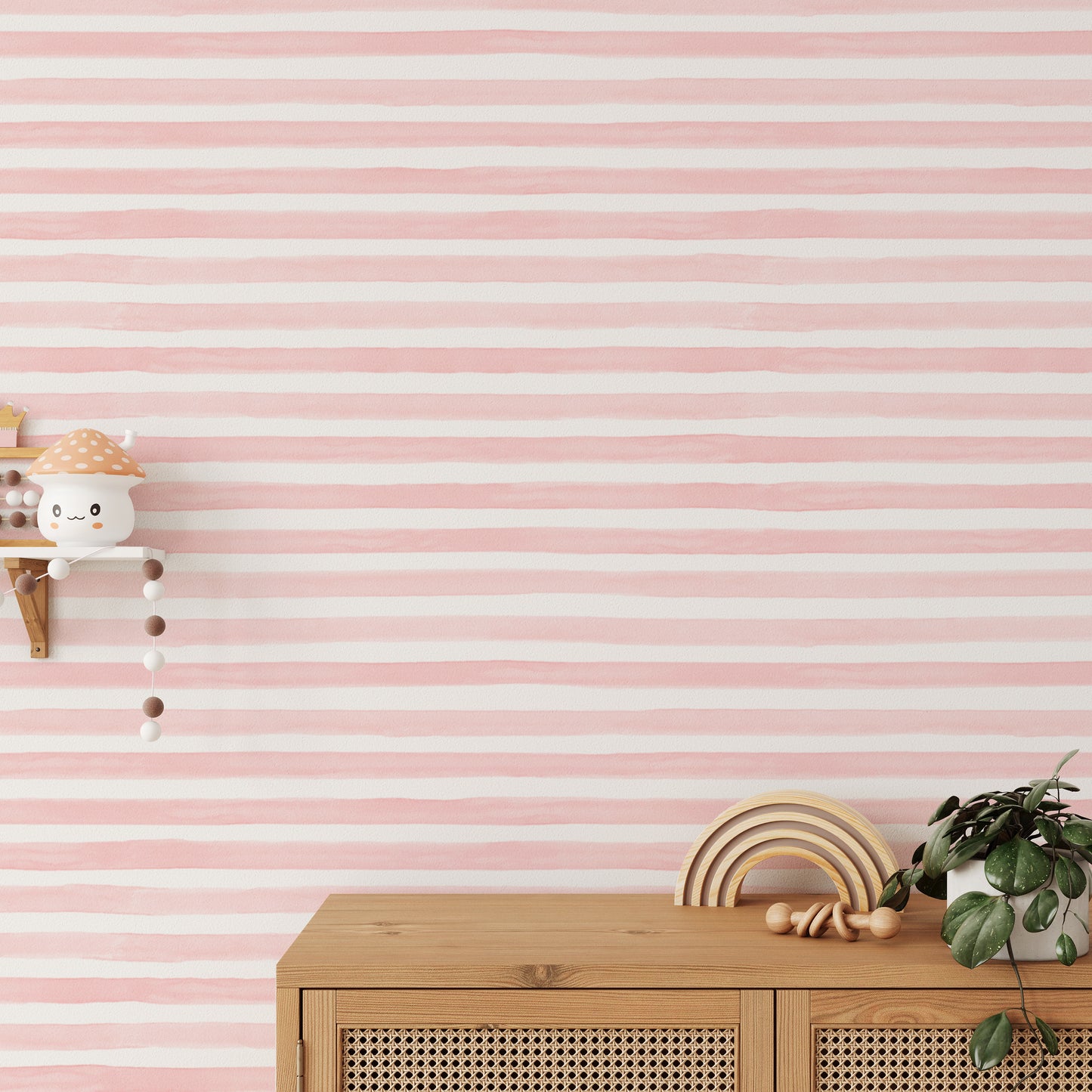 Pink Color Abstract Stripe Watercolor Wallpaper