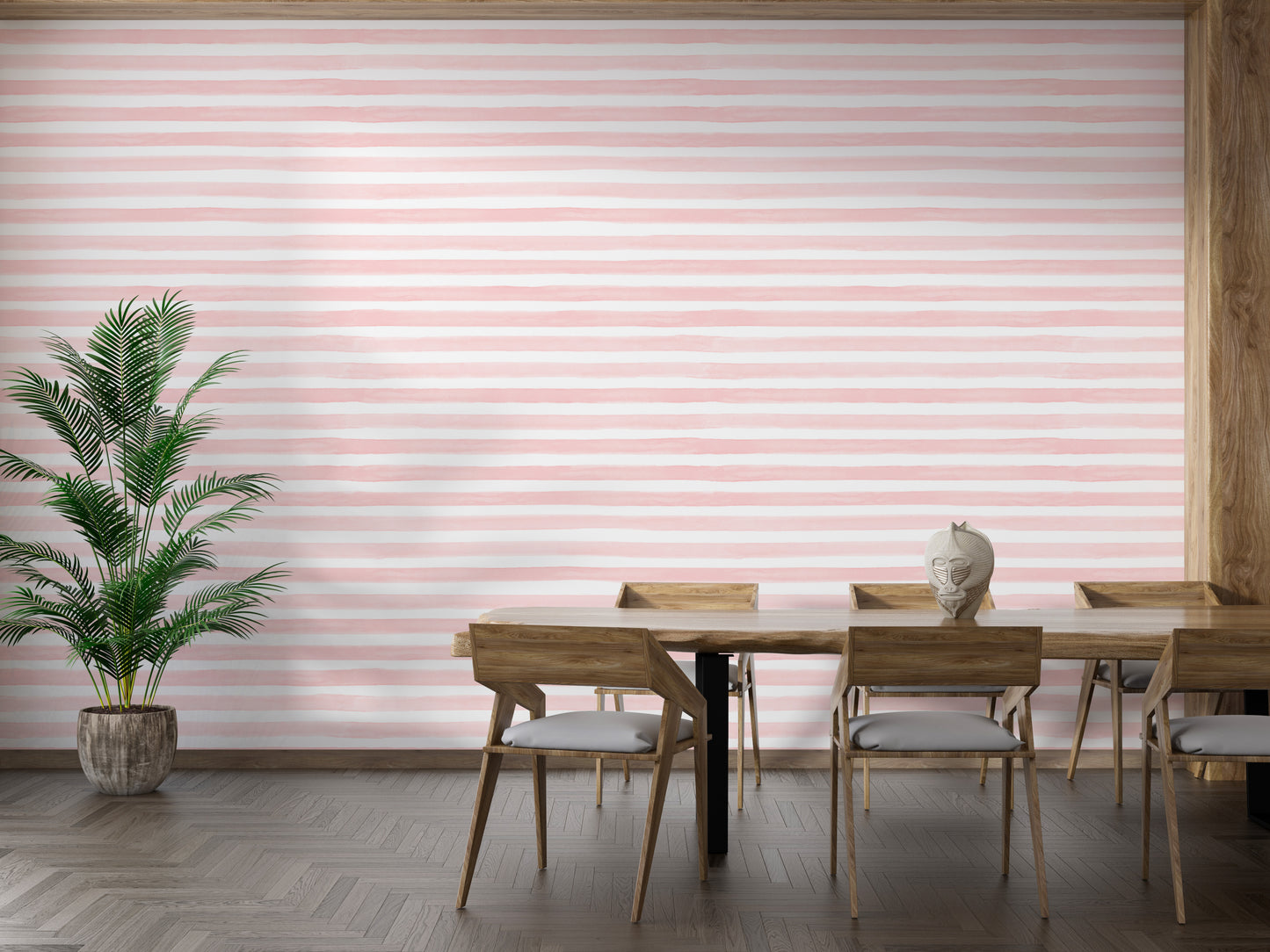 Pink Color Abstract Stripe Watercolor Wallpaper