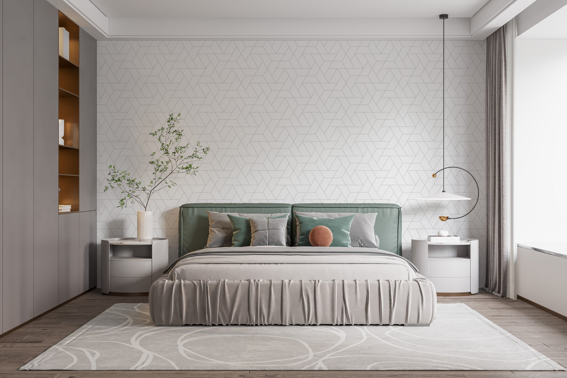 Stylish grid wallpaper for trendy interiors
