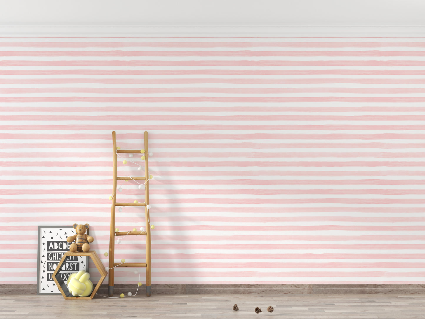 Pink Color Abstract Stripe Watercolor Wallpaper