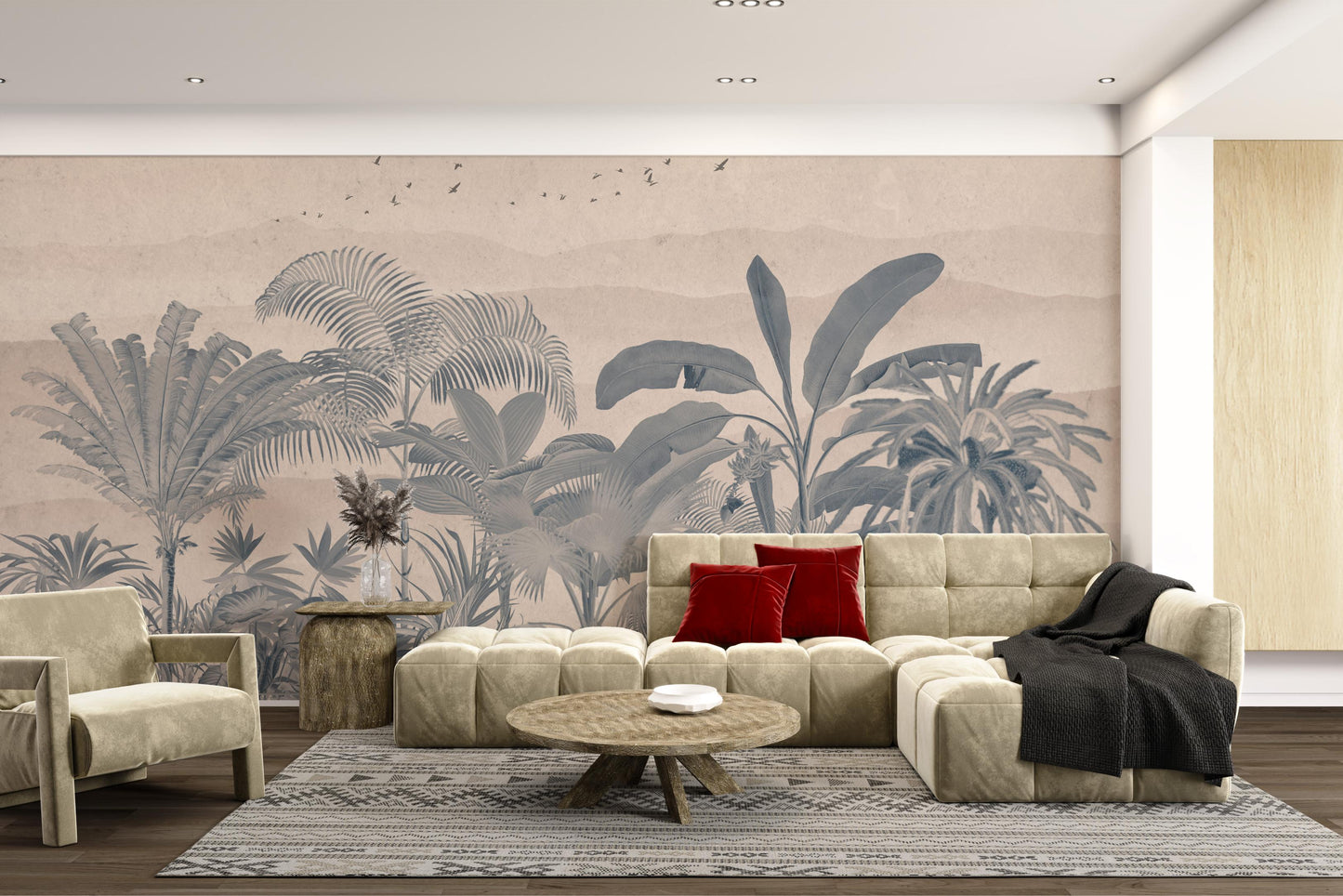 Brown Tropical Jungle Wall Mural