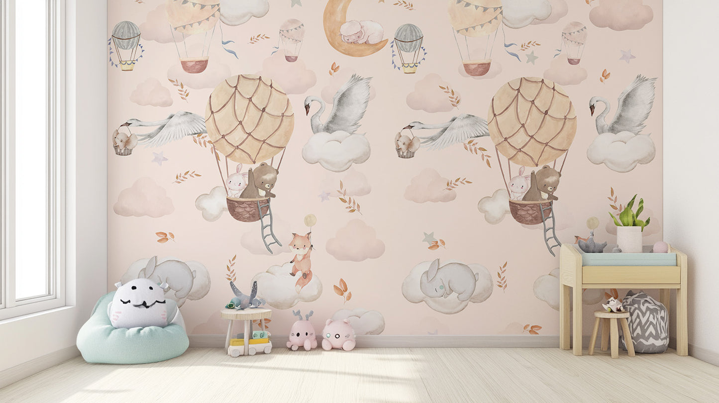 Balloon Adventure Wallpaper Mural for a sky-high look