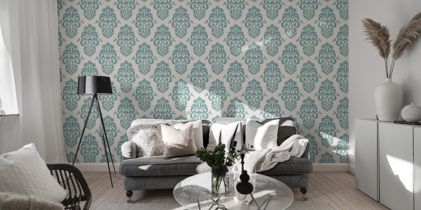 Ornamental Damask Delight Repeat Pattern Wallpaper