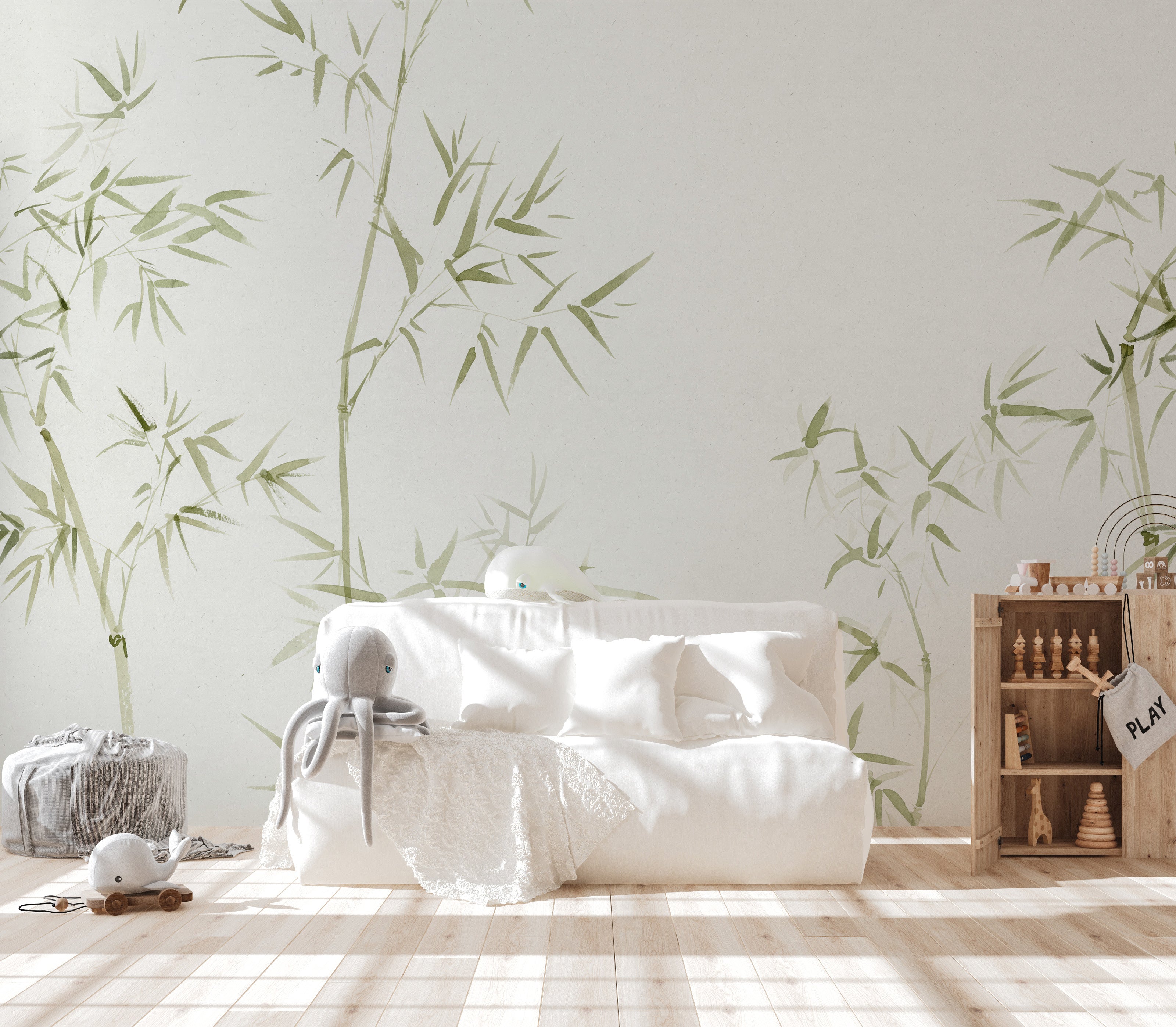 Soft bamboo tree wallpaper for a tranquil room design
