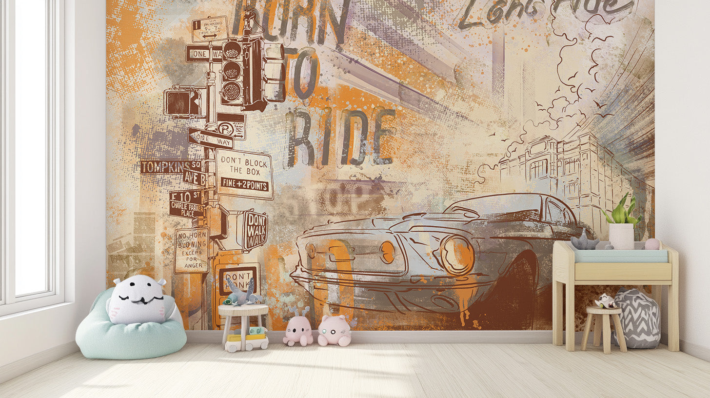 Vintage Mustang Wallpaper Mural for car enthusiasts