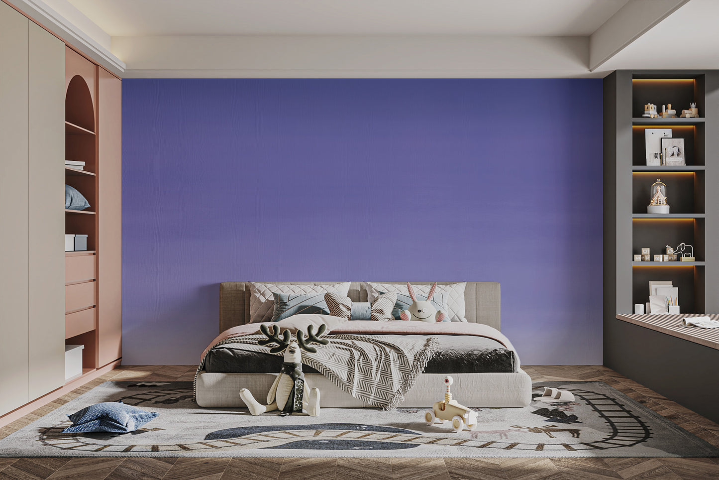 Modern wallpaper featuring a rich purple ombre design
