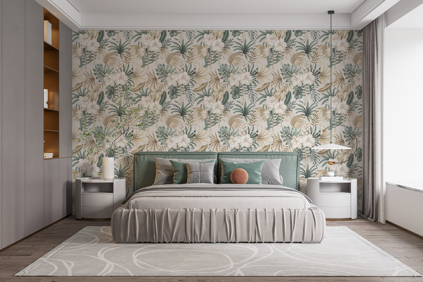 Nature-inspired foliage tropical wallpaper
