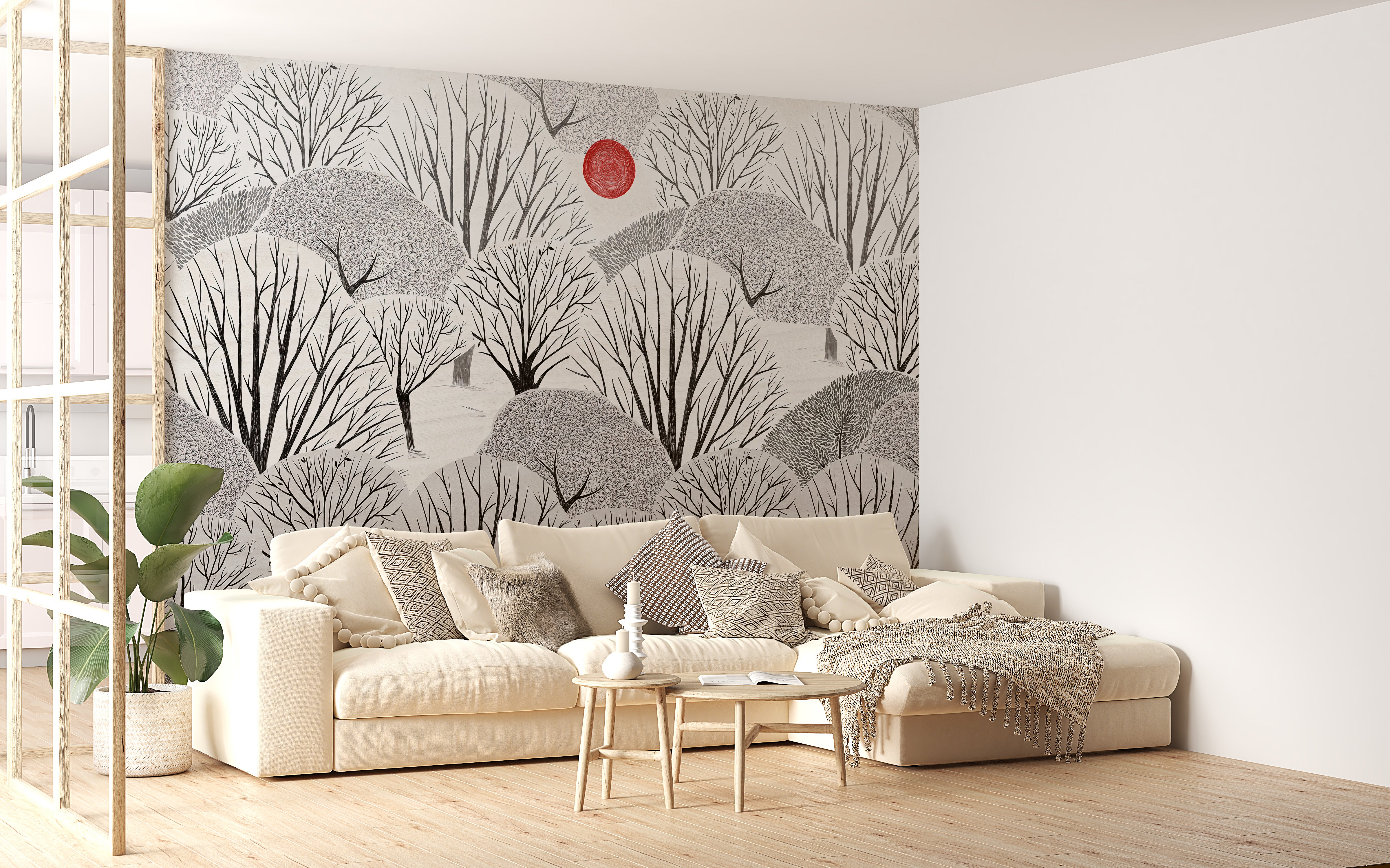 Monochrome Trees Wall Art