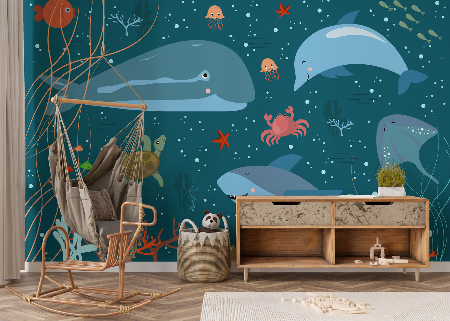 Underwater world mural wallpaper art
