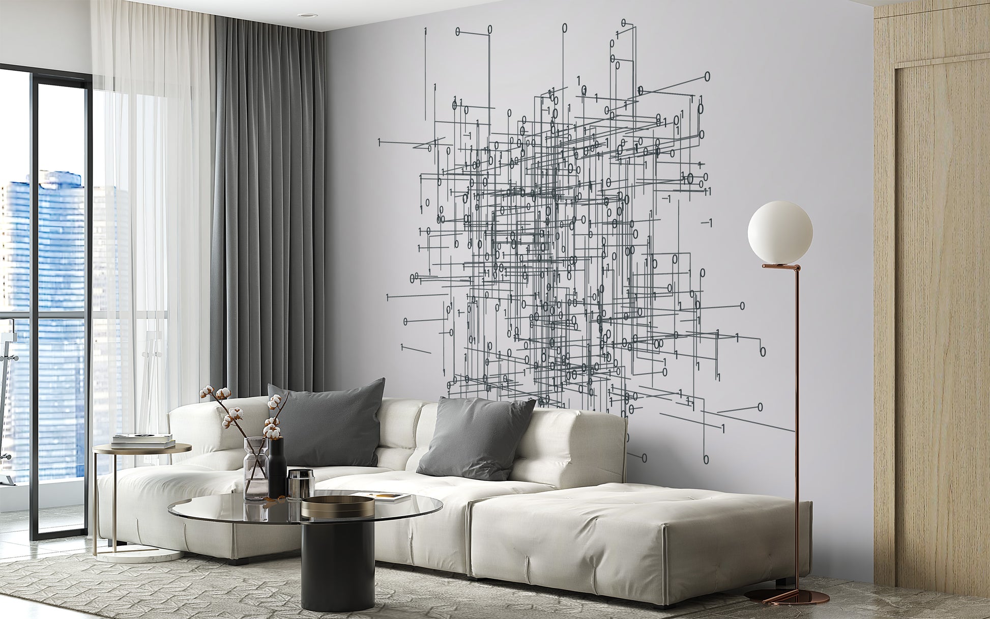 Unique network mural for stylish walls
