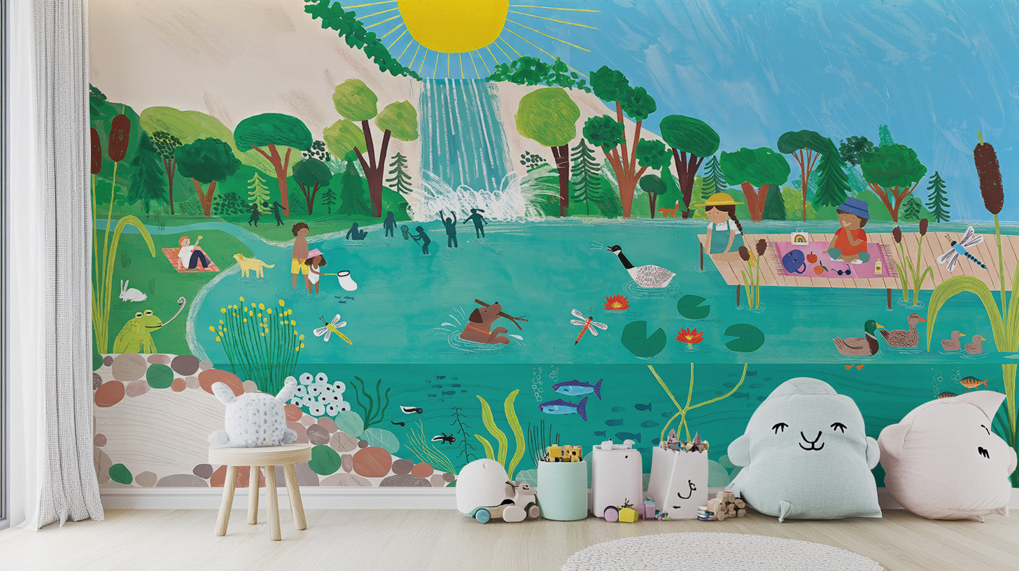 Cheerful Sunny Picnic Kids Wall Mural for your space