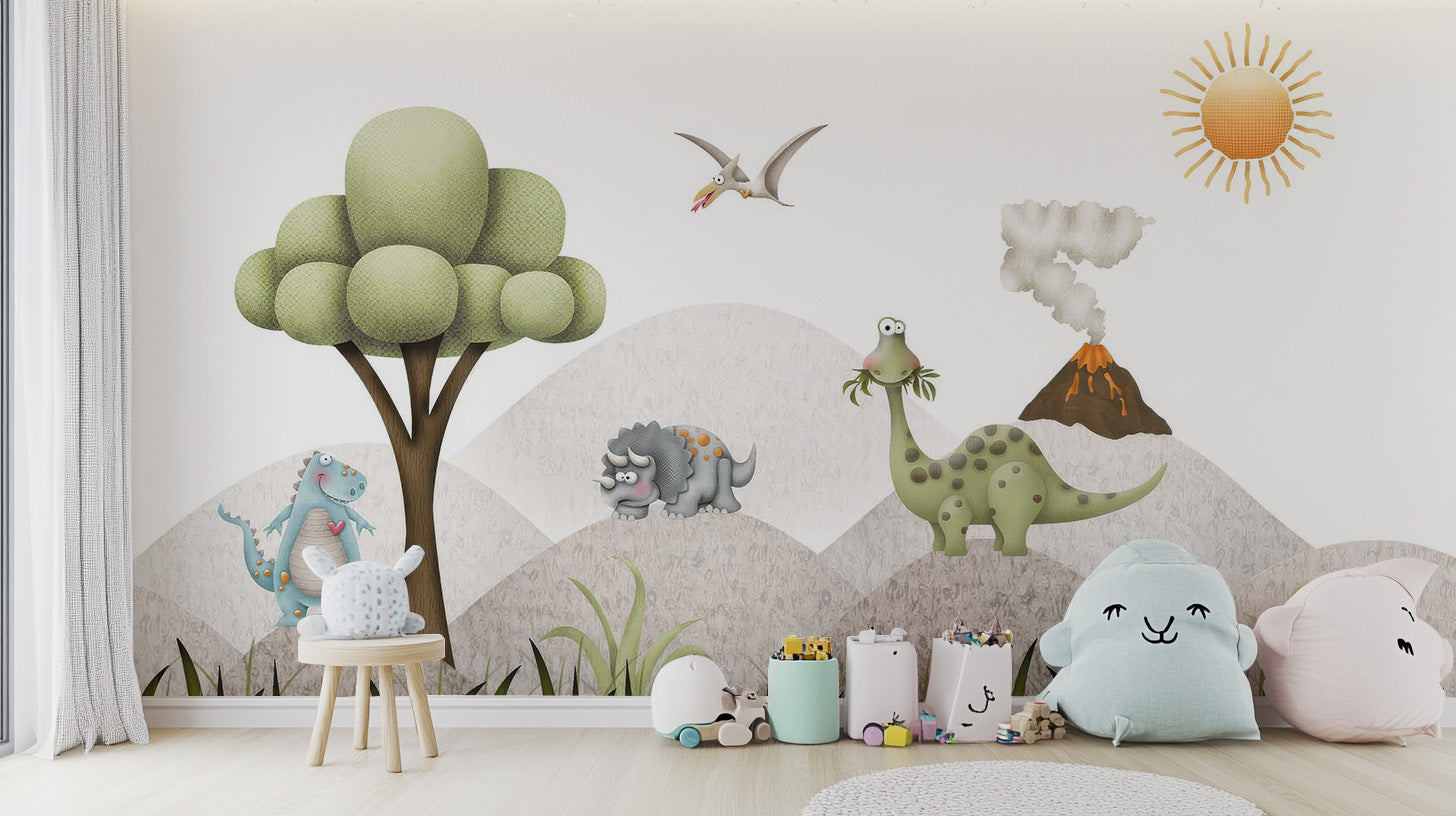 Baby Dinosaur Wallpaper Mural for little explorers