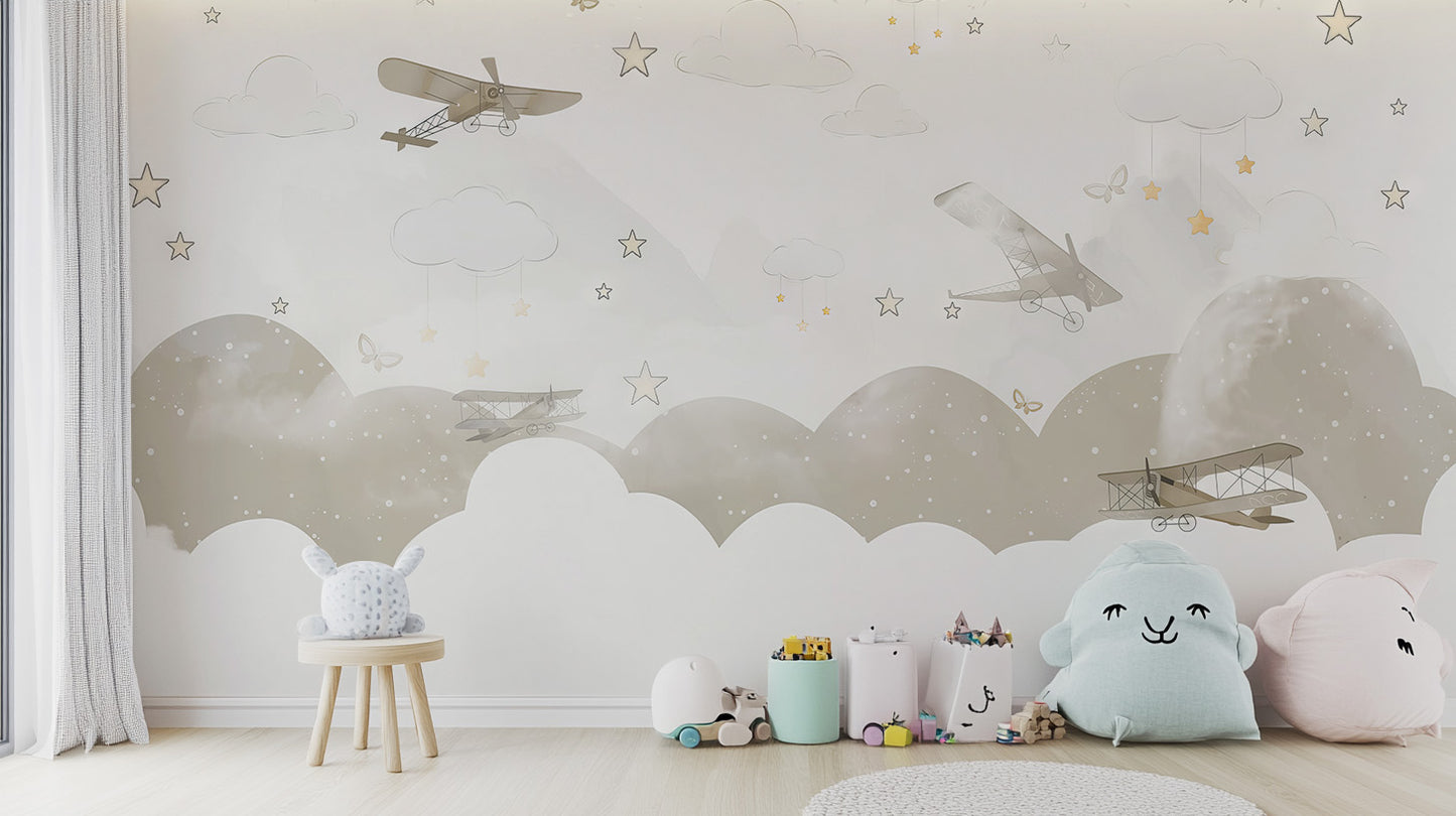 Classic Airplane Flight Wallpaper Mural
