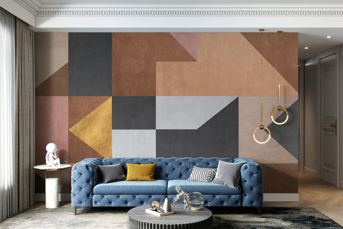 Artistic Geometric Wall Mural